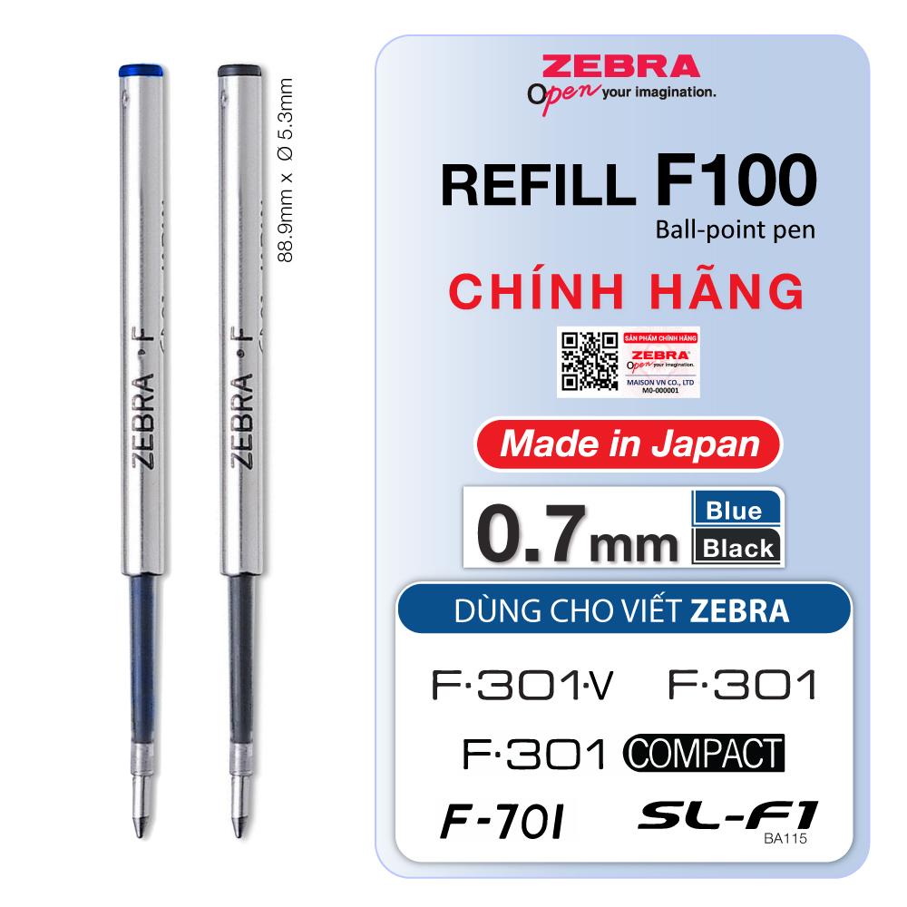Ruột viết f100 0.7mm dùng cho f301 / f301v / f301compact / f701 - zebra nhật bản