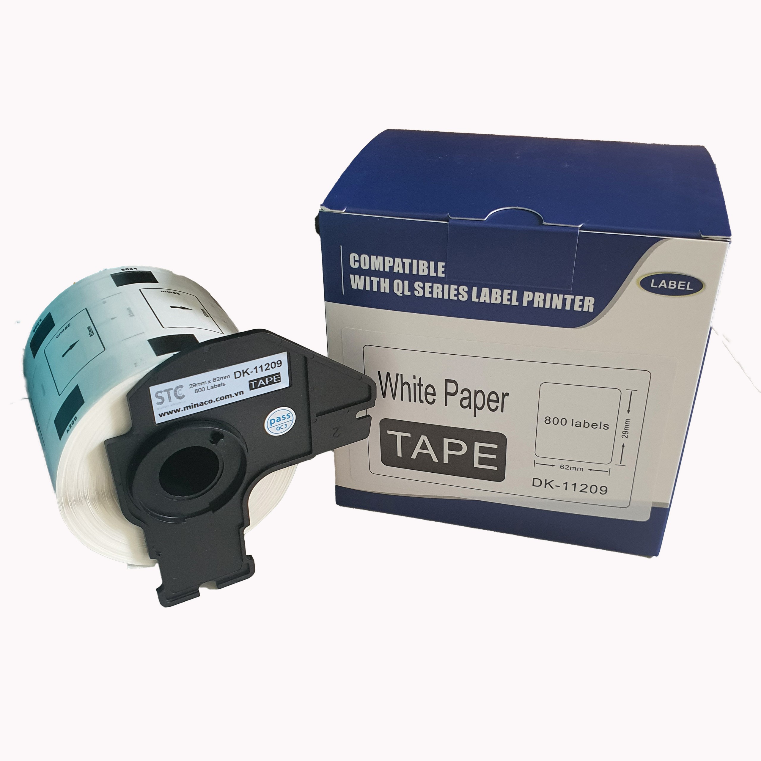 Dk-11209 / nhãn 29mm x 62mm dùng cho máy brother ql-700 / ql-800 / ql-810w / ql-820nw / ql-720nw / ql1050 / ql-1060n /ql-1100 / ql-1110n / td-2020 / td-2130n / td-4000