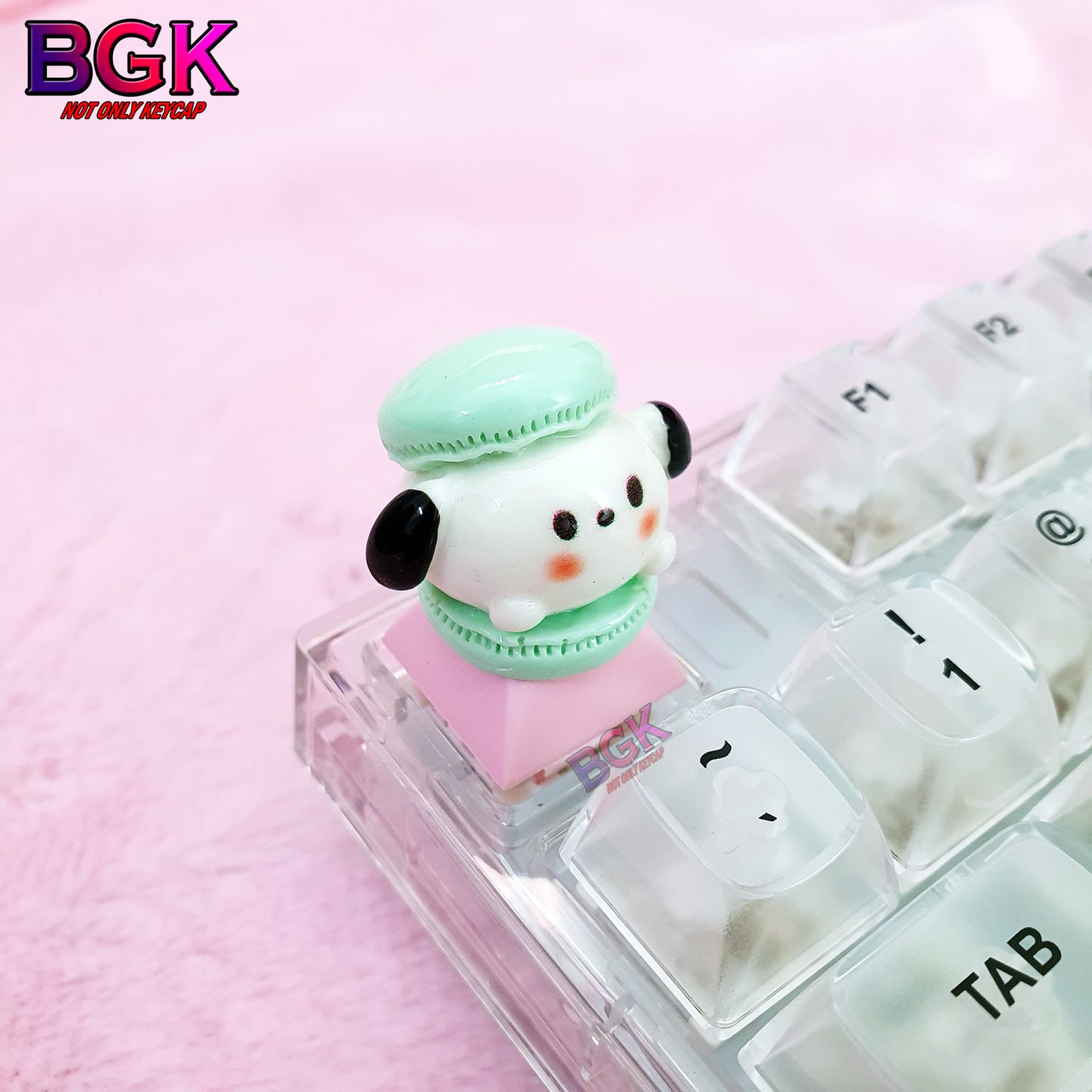 Keycap Artisan Lẻ Siêu Cute Bánh Macaroon Kẹp Nhân Vật Hoạt Hình Siêu Cute !!