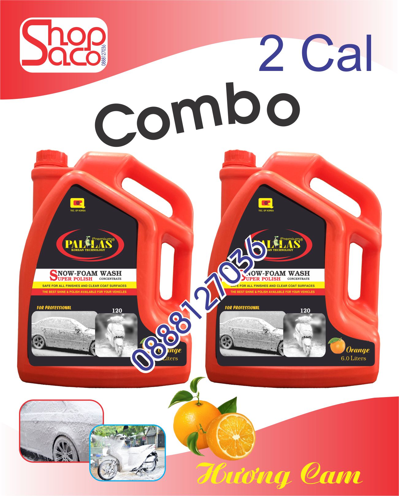 Nước rửa xe bọt tuyết siêu bóng 120 pallas 6l