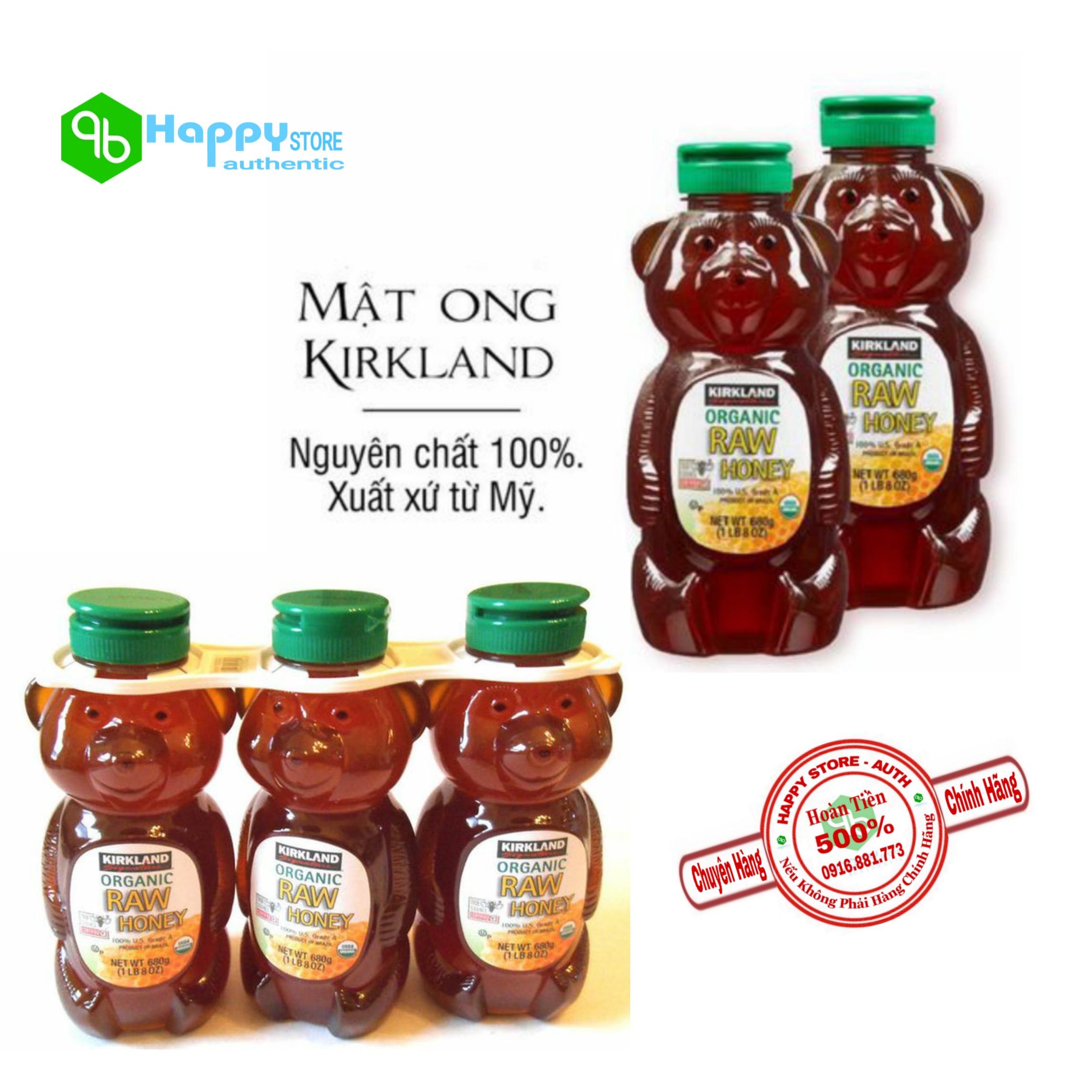 Mật ong nguyên chất organic raw honey kirkland