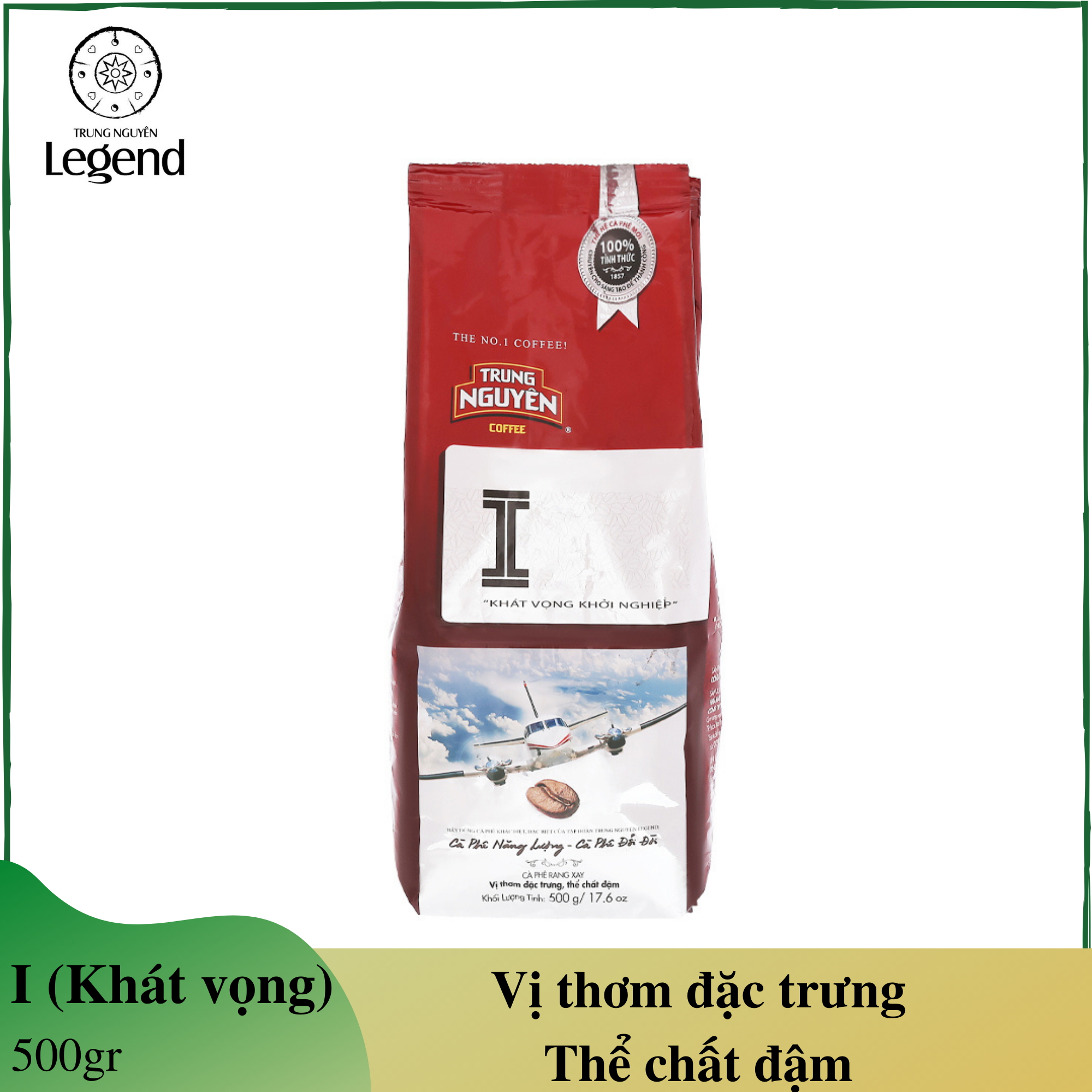 Cà phê chữ i khát vọng trung nguyên - cà phê pha phin - gói 500gr