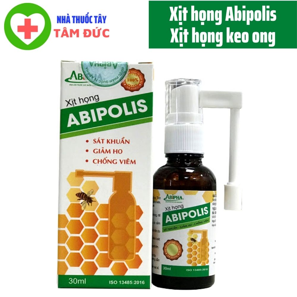 Xịt họng Abipolis – Keo ong kháng khuẩn, giảm ho, chống viêm