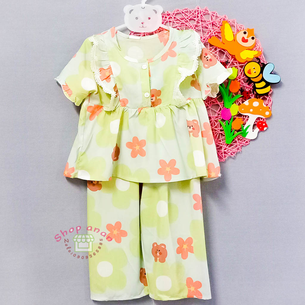 Bộ tole tay ngắn quần dài bé gái size L
