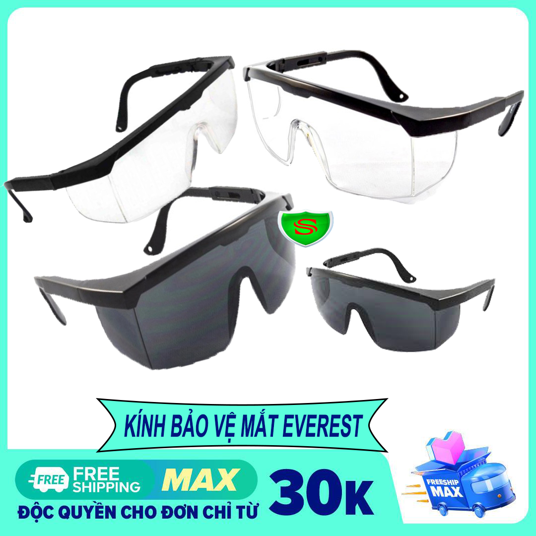 - Kính bảo hộ lao động Everest EV105 Chính Hãng - kính phòng dịch chống tia UV, chống bụi, trầy xước, đọng sương. Mắt kính trong suốt, bảo vệ mắt lao động, đi xe máy