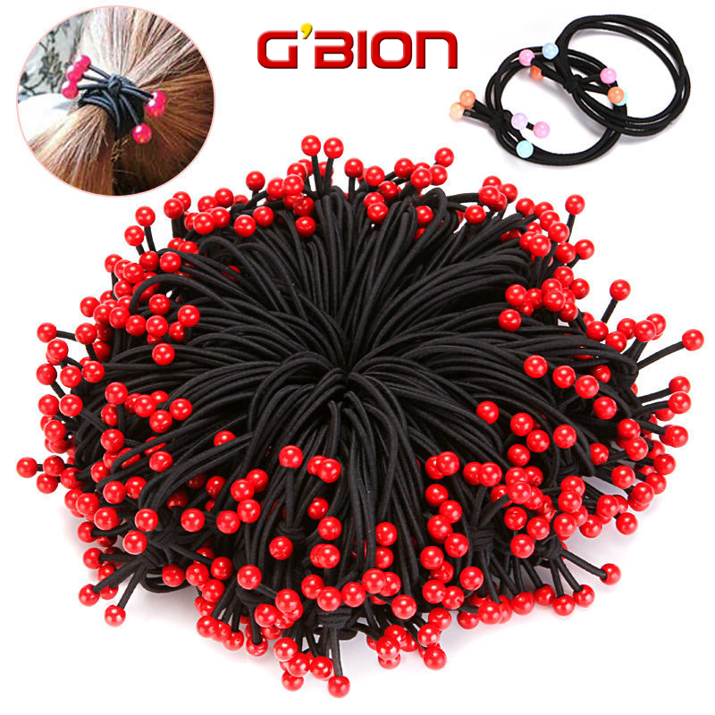 Sỉ 100 dây cột tóc tua rua hạt chery 3 chấm dễ thương style hàn quốc - cột tóc giá sỉ