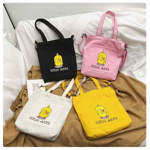 Túi TOTE vải .túi Đeo chéo hình Con Vịt Cute