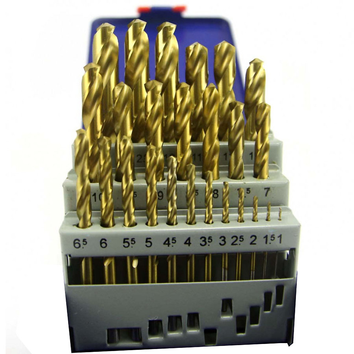 Bộ 25 mũi khoan sắt 1-13mm a0100b c-mart tools tiêu chuẩn din 338 hss phủ titan