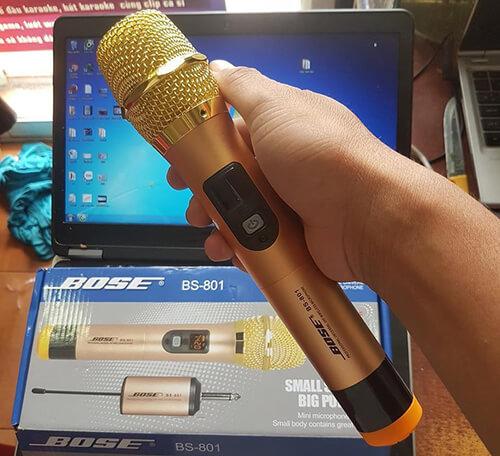 Micro karaoke không dây cho âm li , loa kẹo kéo cực hay ,micro không dây boses bs-801 micro cho loa kéo, micro đa năng , chất lượng âm thanh chân thực, trong trẻo giọng trầm vang, gía sale 50%