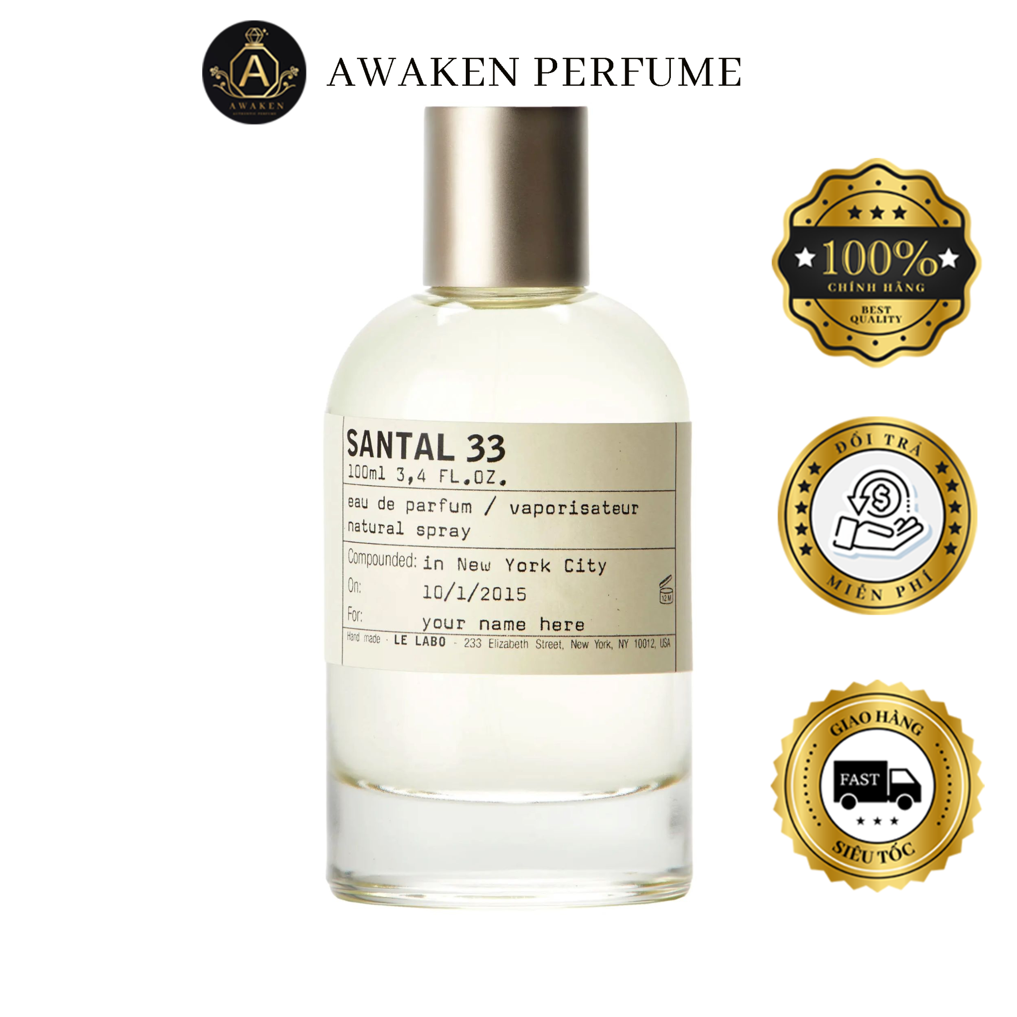 Nước hoa le labo santal 33 chính hãng