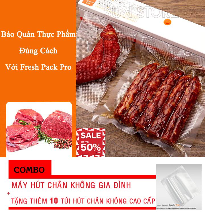 Máy hút chân không kiêm hàn miệng túi, may hut chan khong thuc pham, máy hàn miệng túi - máy hút chân không mini sns01 dòng cao cấp + tặng kèm 10 túi chân không tiện dụng, tặng phiếu bảo hành 1 năm toàn quốc