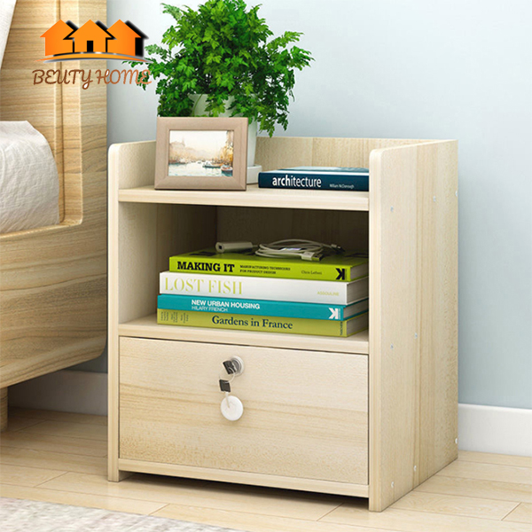 Tủ Đầu Giường Cao Cấp Có Khóa an toàn ,2 tầng,Tủ gỗ Nhập Cao Cấp, Tiện lợi