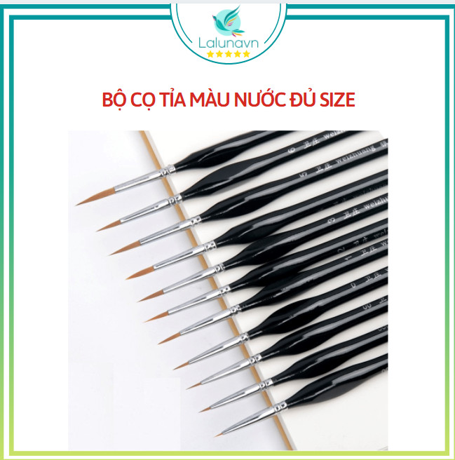 Bút lông tỉa nét nhỏ, cọ vẽ móng, cọ vẽ loại xịn, họa cụ LALUNA - A33