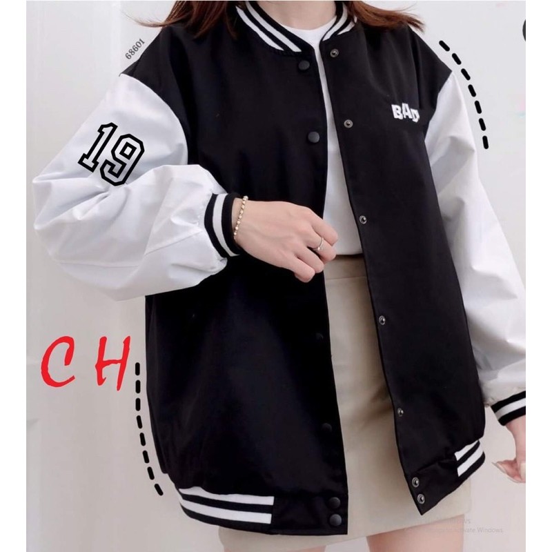 ÁO KHOÁC BOMBER SỐ 19 PHỐI VIỀN SỌC NGANG HỌC SINH PHÙ HỢP  NAM NỮ ĐỀU MẶC ĐƯỢC 4 MÙA