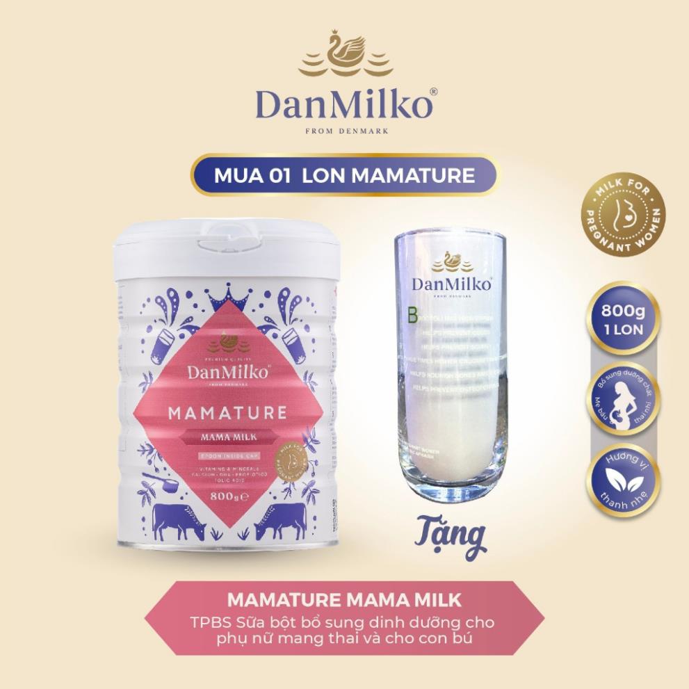 Tặng Ly Ocean Danmilko Mamature - TPBS Sữa bột bổ sung dinh dưỡng cho phụ