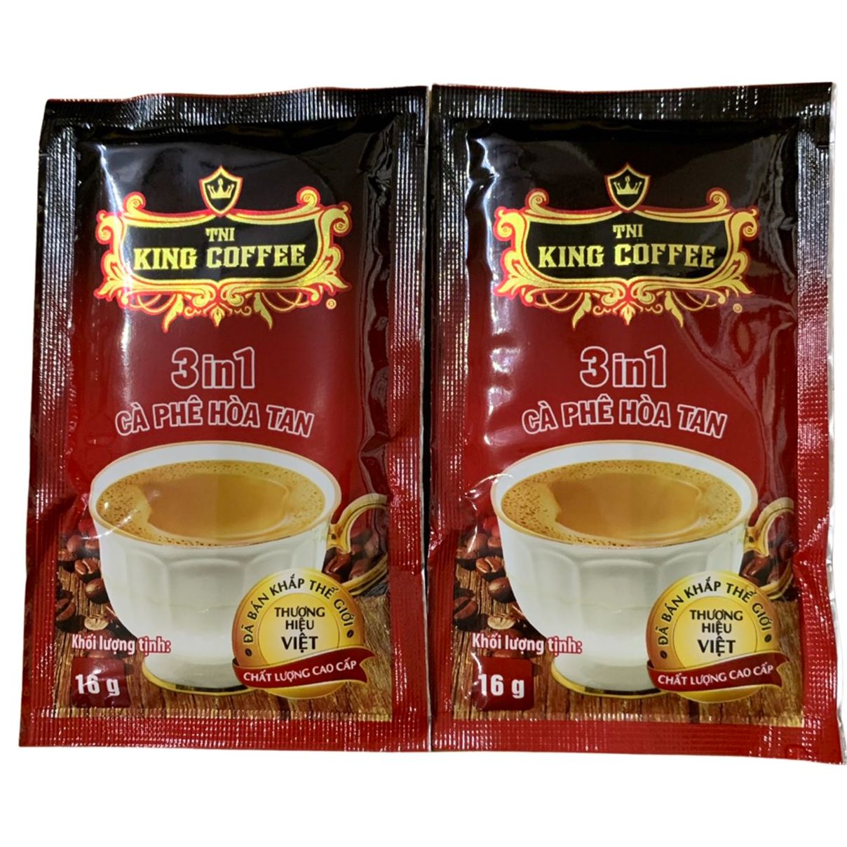 (02 GÓI ) CAFE SỮA HÒA TAN 3IN1 KING COFFEE - GÓI 16GAM - CÀ PHÊ NGON CỦA KING COFFEE