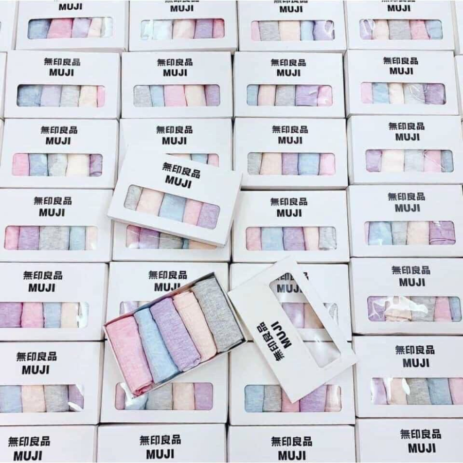 👙 set hộp 5 quần lót cotton muji vỏ trắng 👙