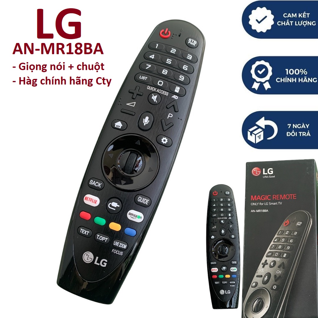 Điều khiển tivi LG giọng nói AN-MR18BA hàng chính hãng Cty, Remote lg chuột bay Mr18 đời 2018 hàng zin theo TV full hộp