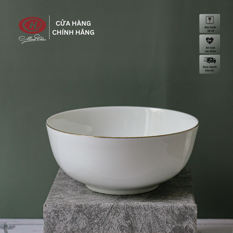 [Sứ Siêu Nhẹ]Bát Tô Kiểu Hàn Sứ Xương Kẻ Cao Cấp - Sứ Minh Châu - TH07VV