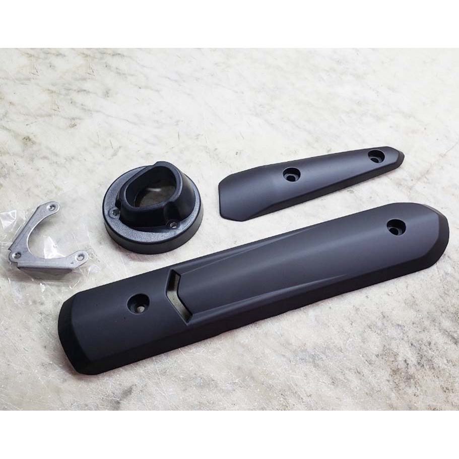 Bộ ốp pô spark kèm chụp pô tfx đen mờ không tem