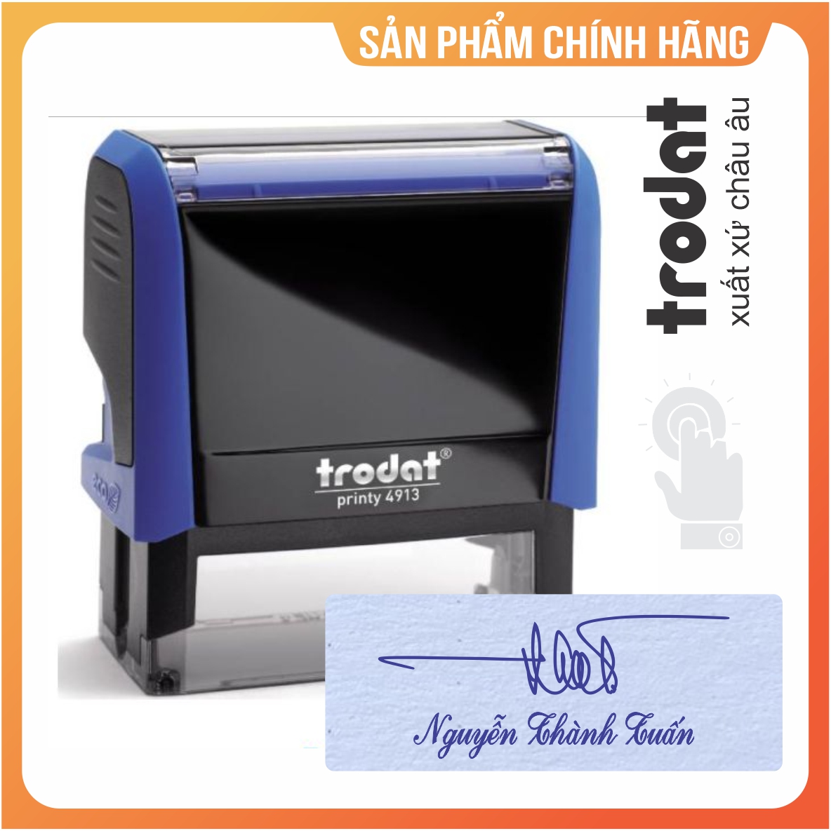 Khắc dấu chữ ký kèm tên kích thước 57 x 22mm hiệu Trodat chính hãng