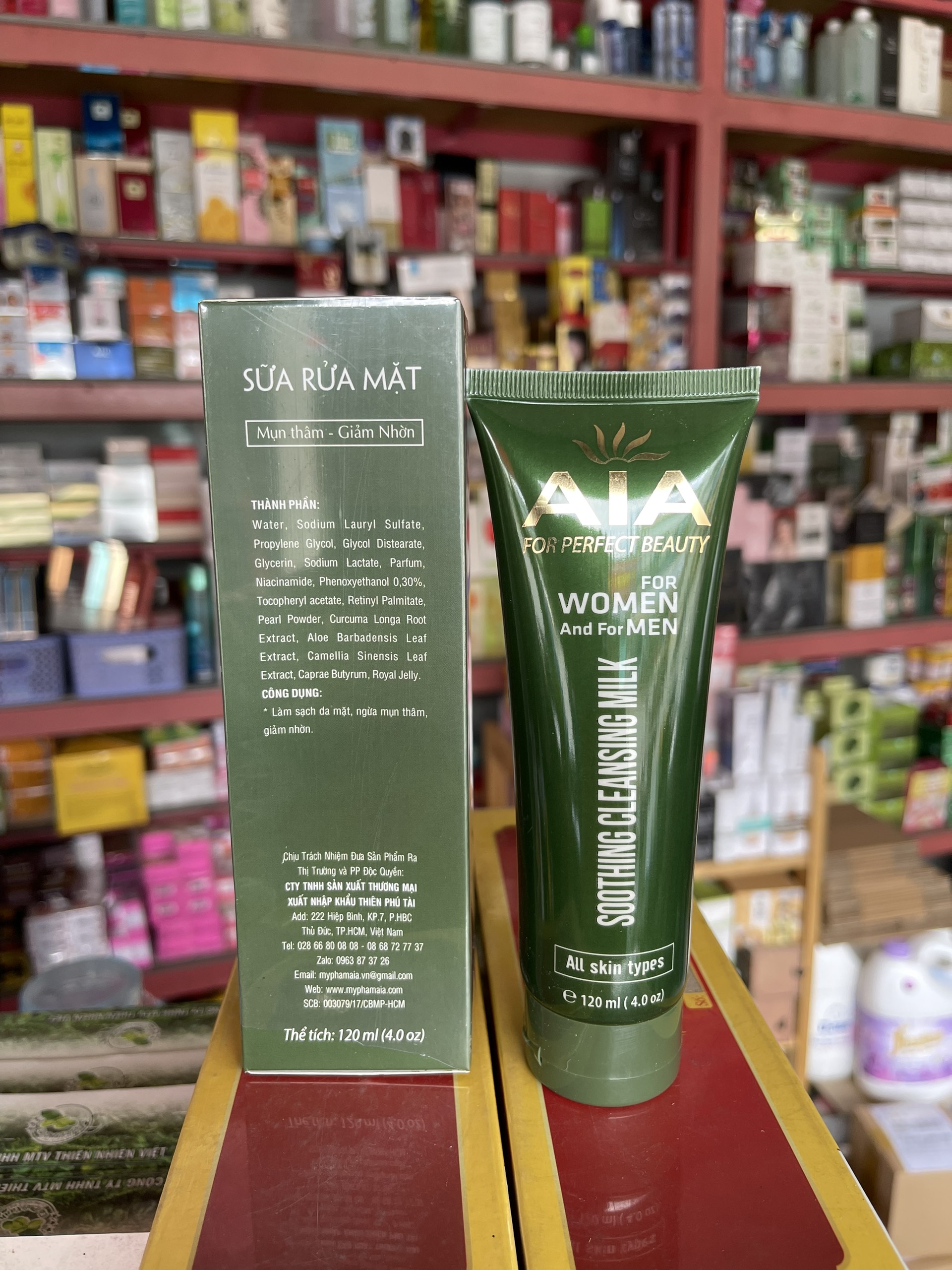 Sữa rửa mặt ngừa mụn thâm - giảm nhờn aia 120ml - 8936094380327