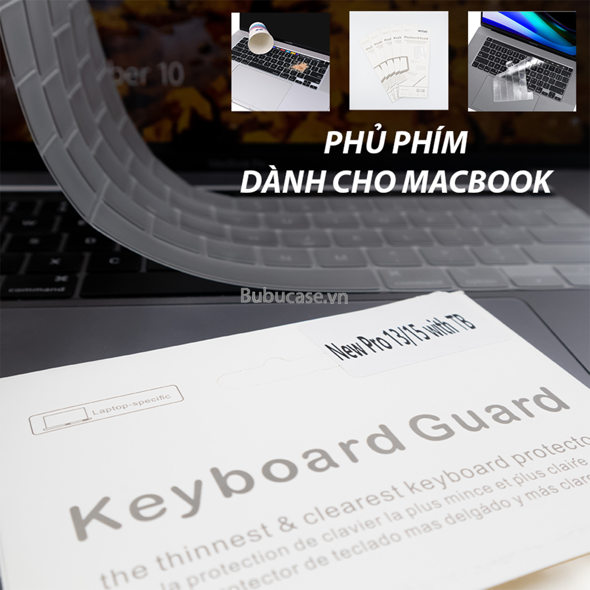 Miếng Lót Phủ Bàn Phím Cho Macbook Đủ Dòng - Chất Liệu Silicone Kháng Nước