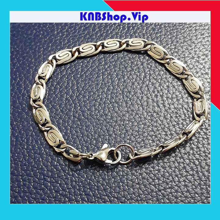 Lắc tay kiểu  xoắn 6mm đẹp, độc, không đen, chuẩn thời trang - Chọn size theo yêu cầu
