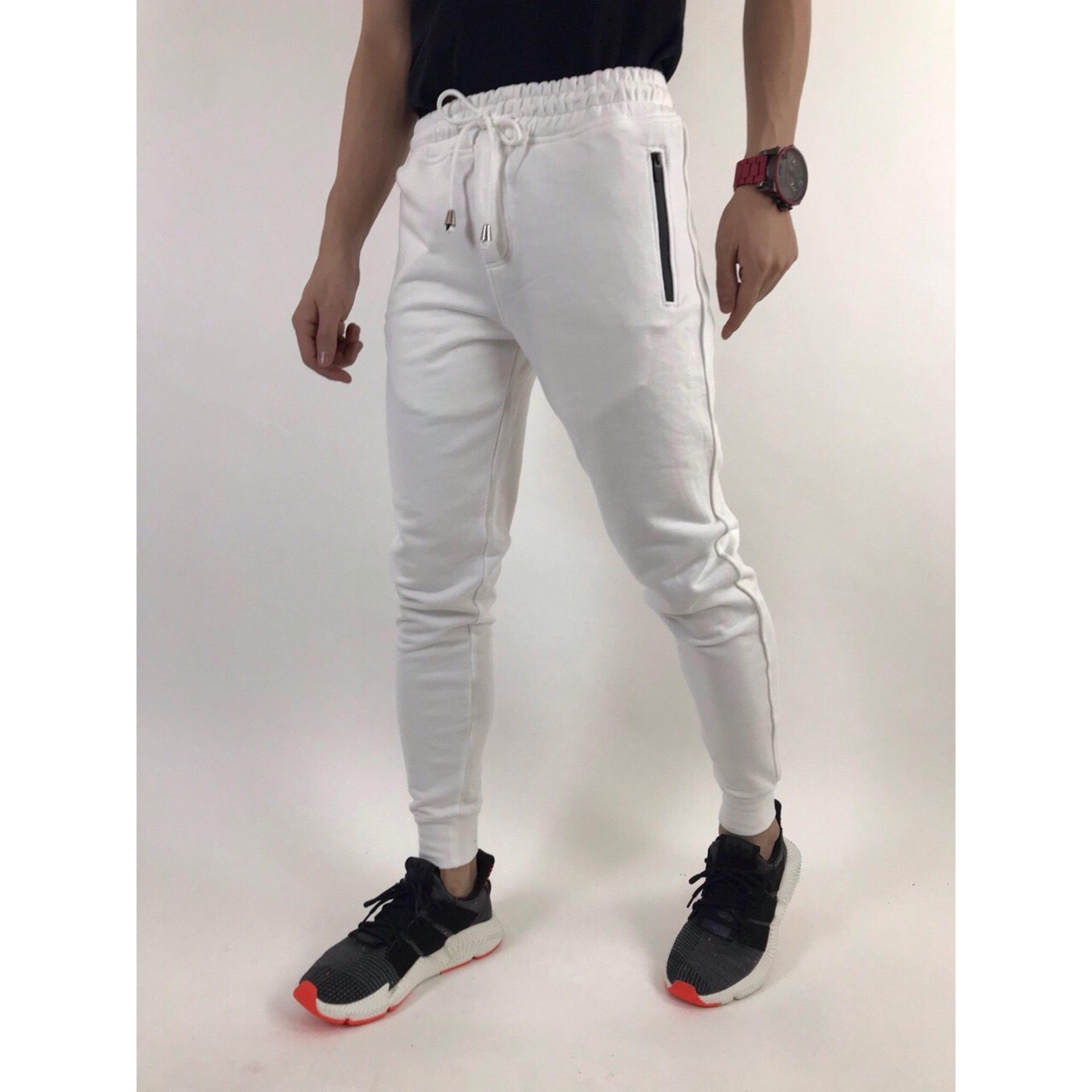 Quần jogger thun phối dây kéo jgt185017