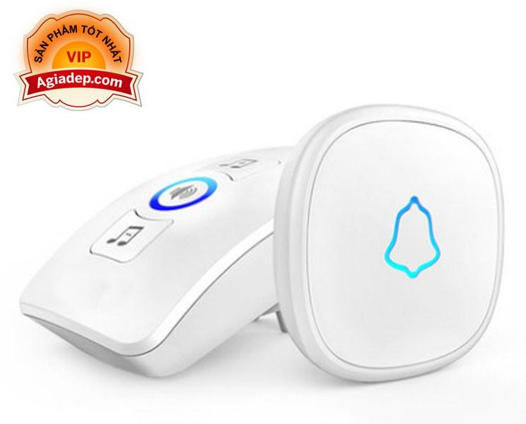 Chuông cửa không dây ADG-X2 (1 nút bấm ngoài cửa cảm ứng chống nước + 1 chuông cắm ổ điện trong nhà)