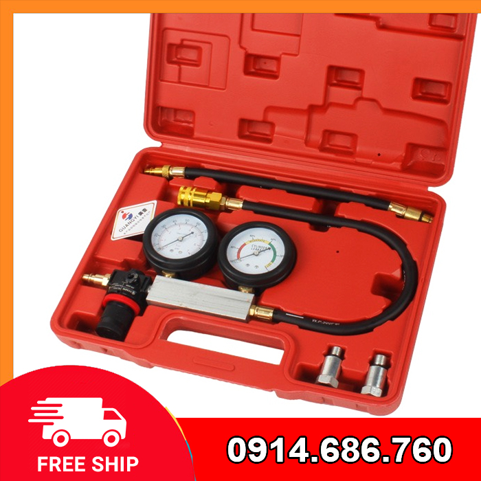Bộ kiểm tra, thử kín xy lanh buồng đốt động cơ, 2 đồng hồ đo