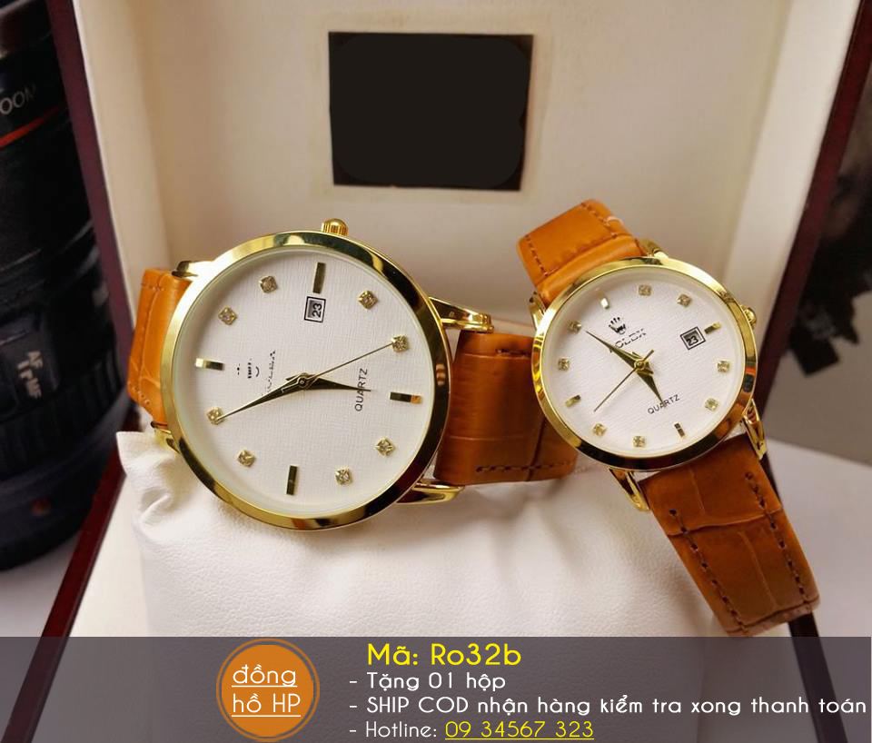 Đồng Hồ Đôi Cặp Đồng Hồ Nam Đồng Hồ Nữ Giá 1 Đôi Dây Da Cao Cấp Máy Nhật Lịch Ngày, Chống Nước Chống Trầy Xước Tặng Pin, Lá Bồ Đề May Mắn Phong Thuỷ