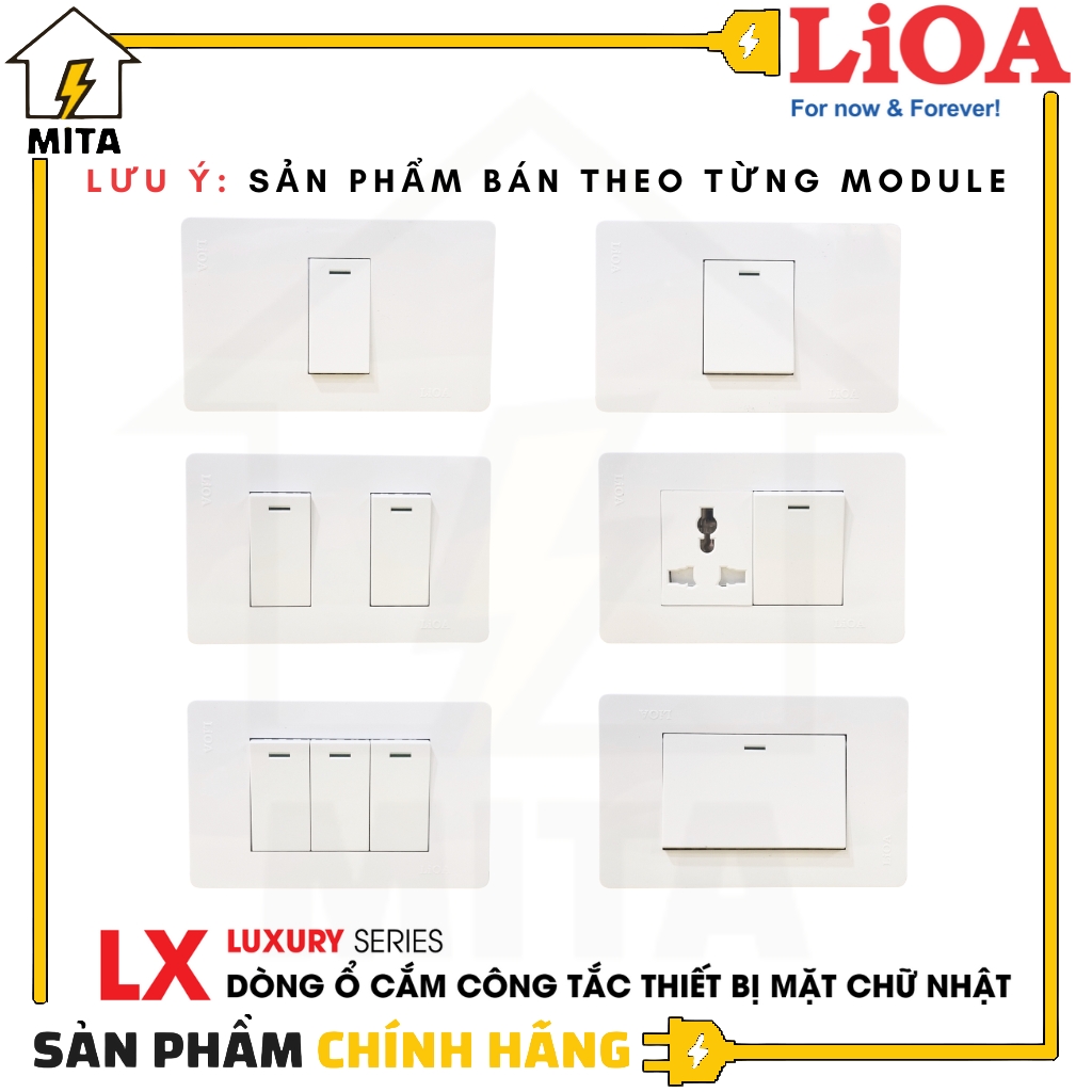 Ổ cắm Công tắc Thiết bị điện Âm tường LiOA Luxury Series - MITA