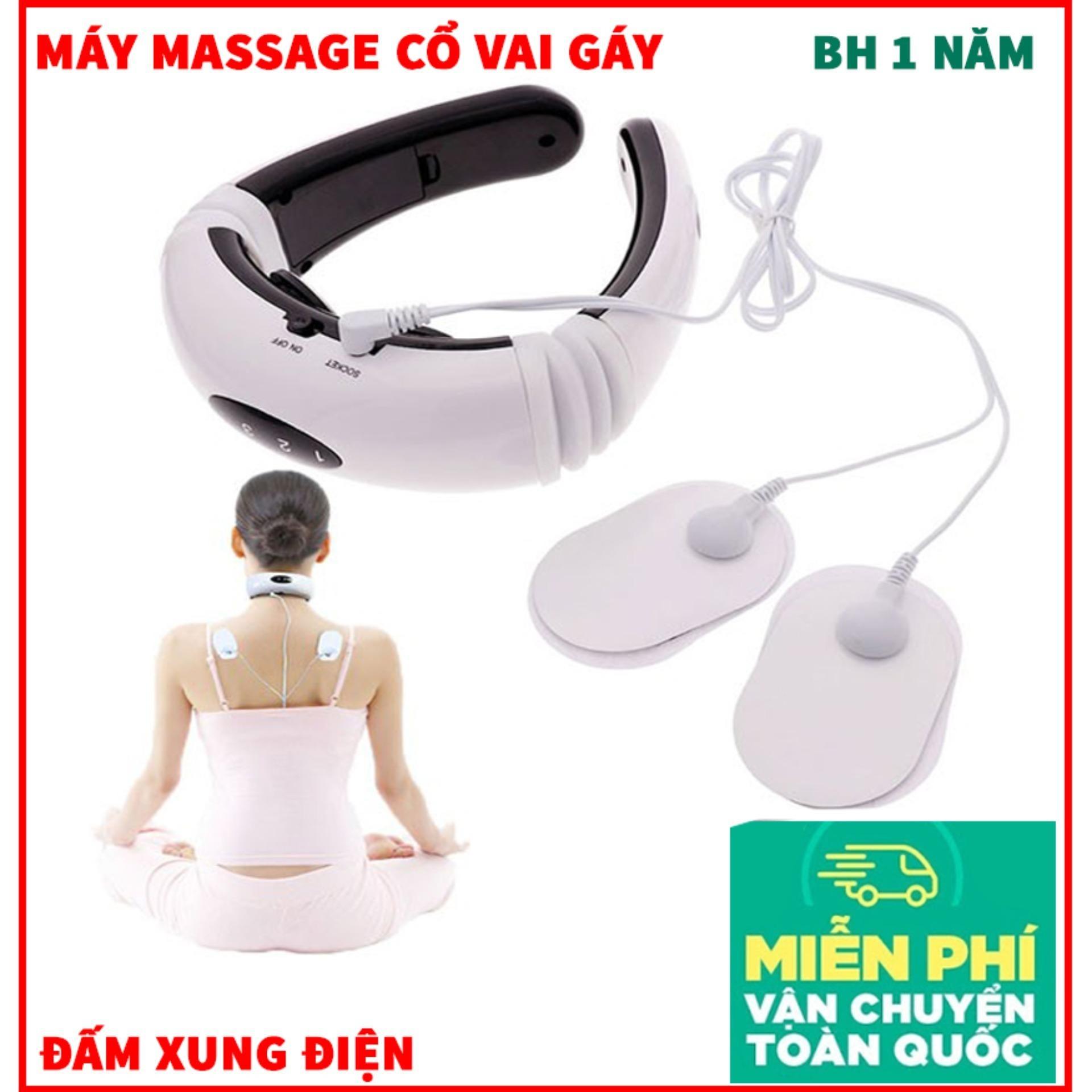 Máy Massage Cổ và Vai Gáy Massage chữ C, Rung và xung điện, giúp thư giãn tuyệt đối, lấy lại sự thoải mái nhanh chóng, Tặng phiếu bảo hành 1 năm Toàn quốc