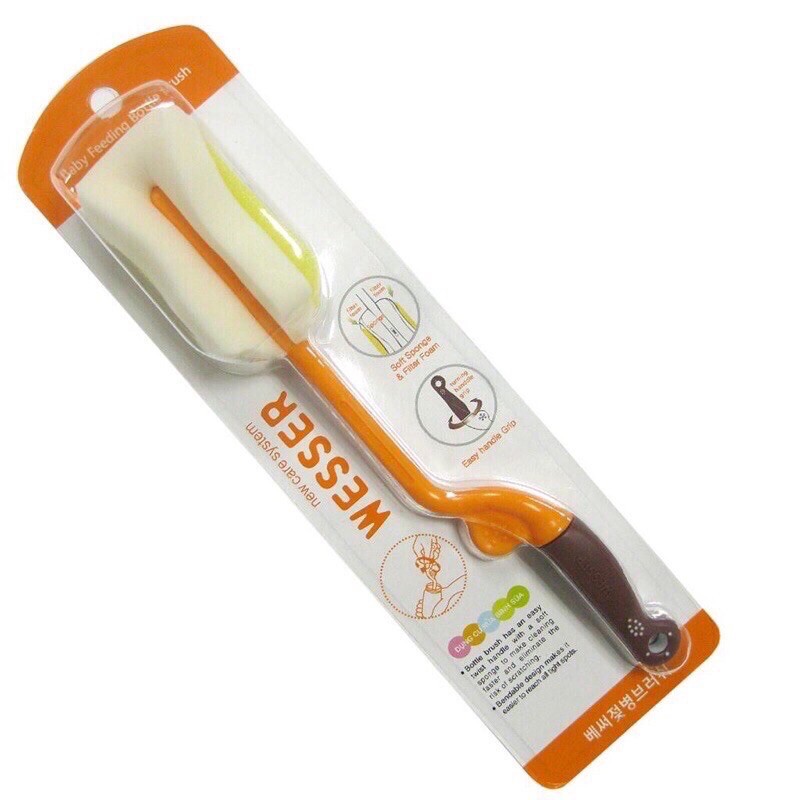[HCM]Cọ bình sữa dạng mút xốp wesser xoay 360 độ dụng cụ vệ sinh bình sữa