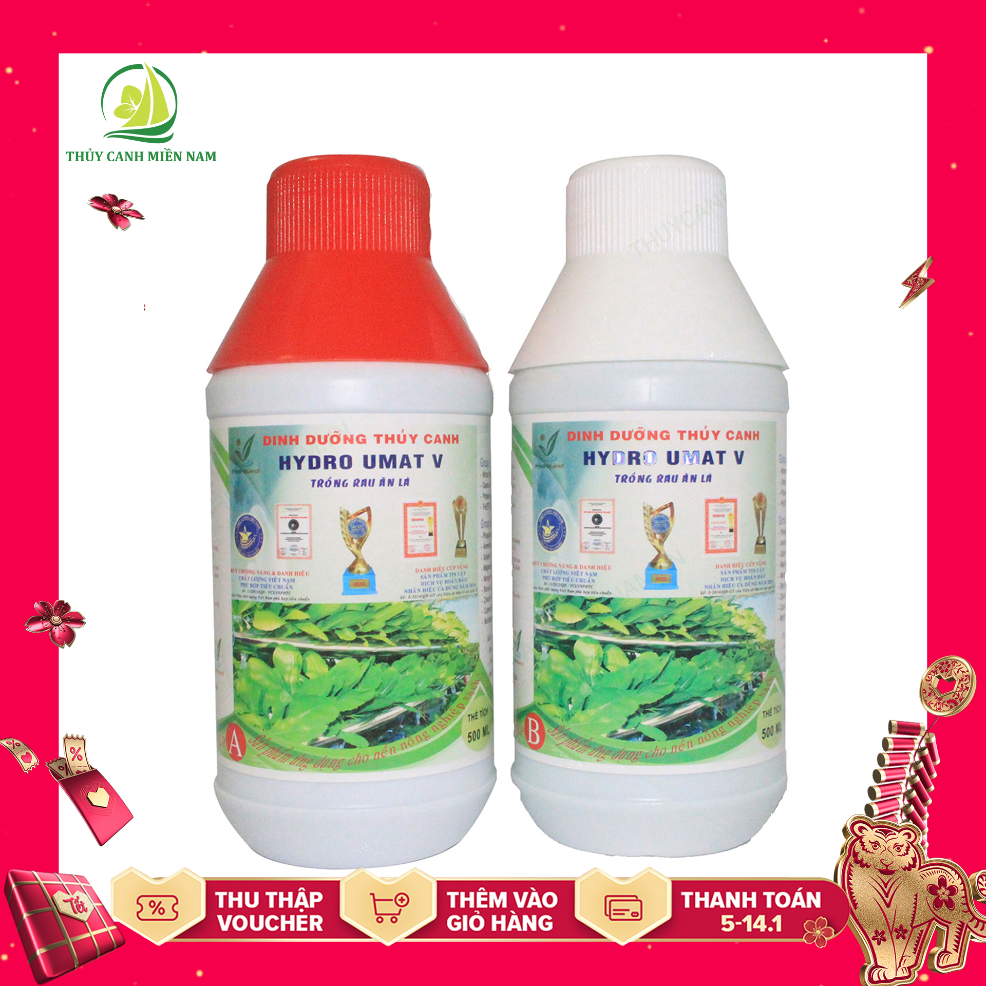 Dinh Dưỡng Thủy Canh Rau Lá HYDROUMART V + Tài liệu hướng dẫn