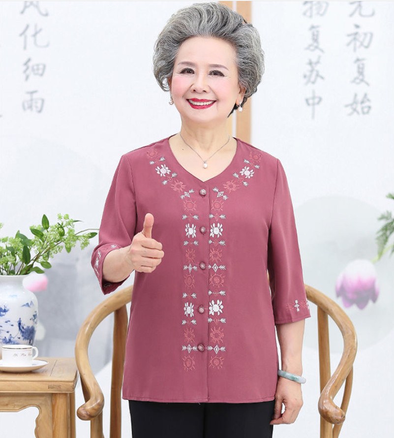 Bộ quần áo cho người già / Thời trang cho người cao tuổi / Bộ đồ hè cho bà già