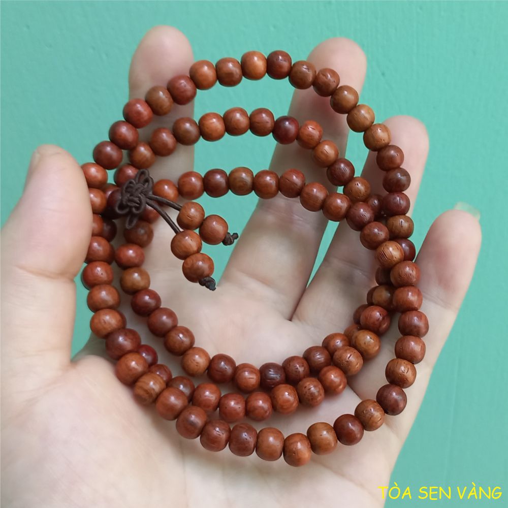 [HCM]Chuỗi hạt đeo tay gỗ giáng hương - Nhiều cỡ hạt - Dùng để quấn đeo tay nhiều vòng