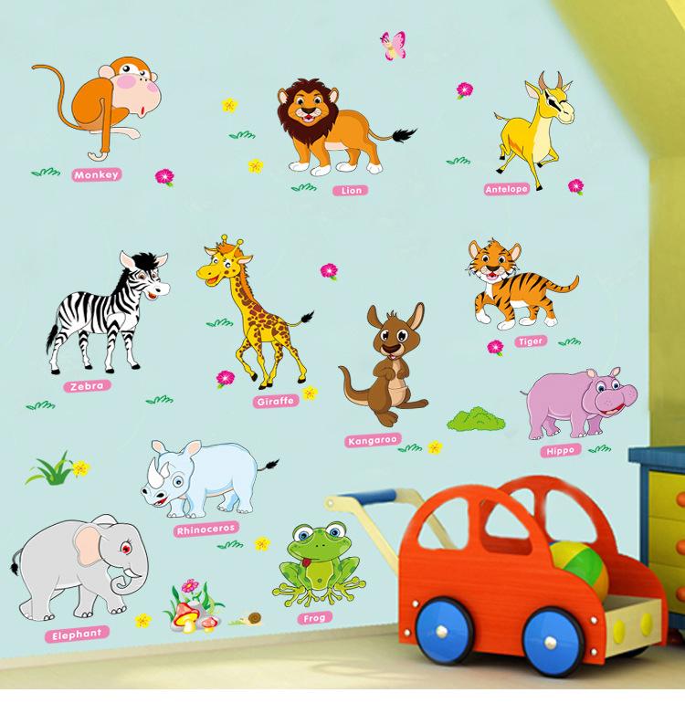 Decal dán tường Vườn thú tiếng anh số 2- T74-kiddecals