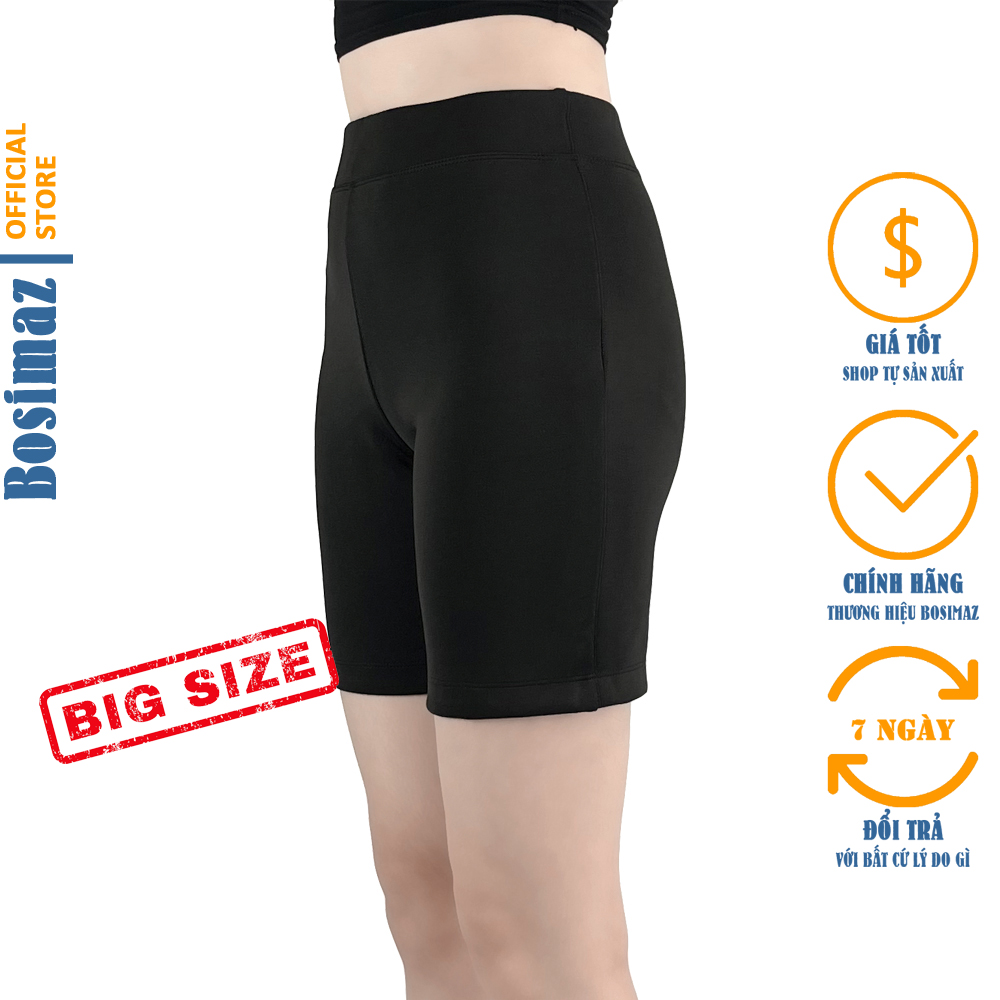 Quần Legging Nữ Bigsize Bosimaz BS341 đùi không túi màu đen cao cấp, thun co giãn 4 chiều, vải đẹp dày, thoáng mát không xù lông.
