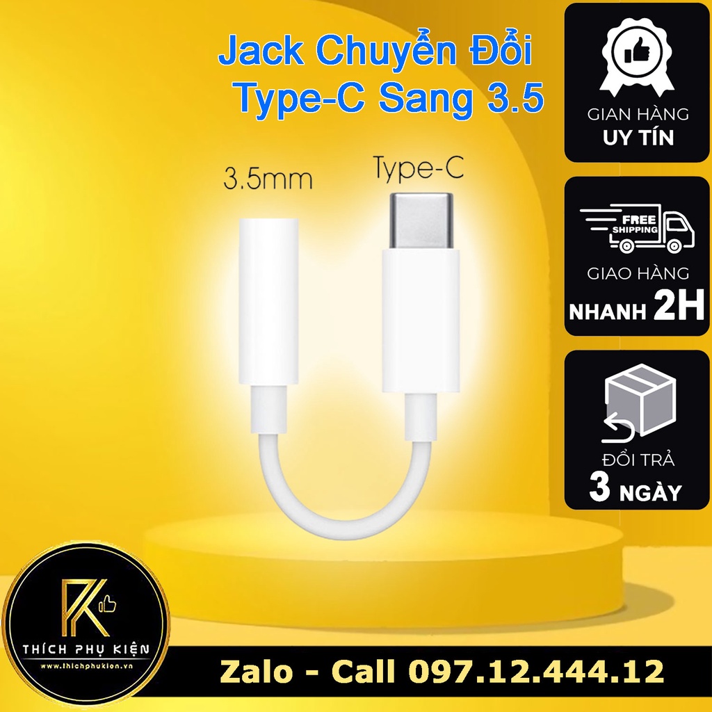 Jack/cáp chuyển đổi cổng âm thanh tai nghe từ type c sang 3.5