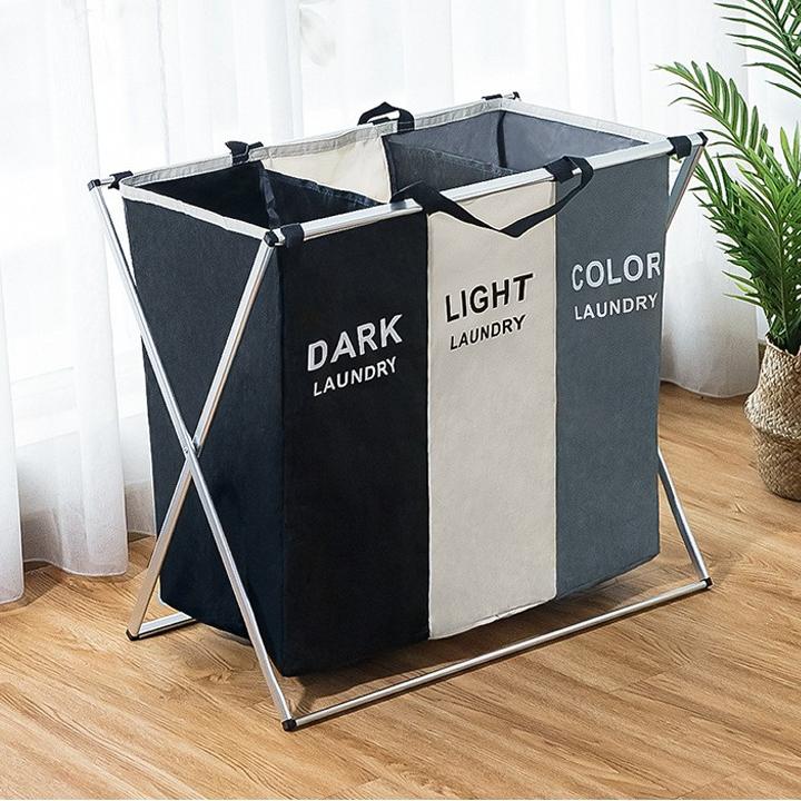 Giỏ đựng quần áo-Giỏ đựng quần áo-Giỏ đựng đồ-thùng đựng đồ -thùng chứa đồ 3 ngăn