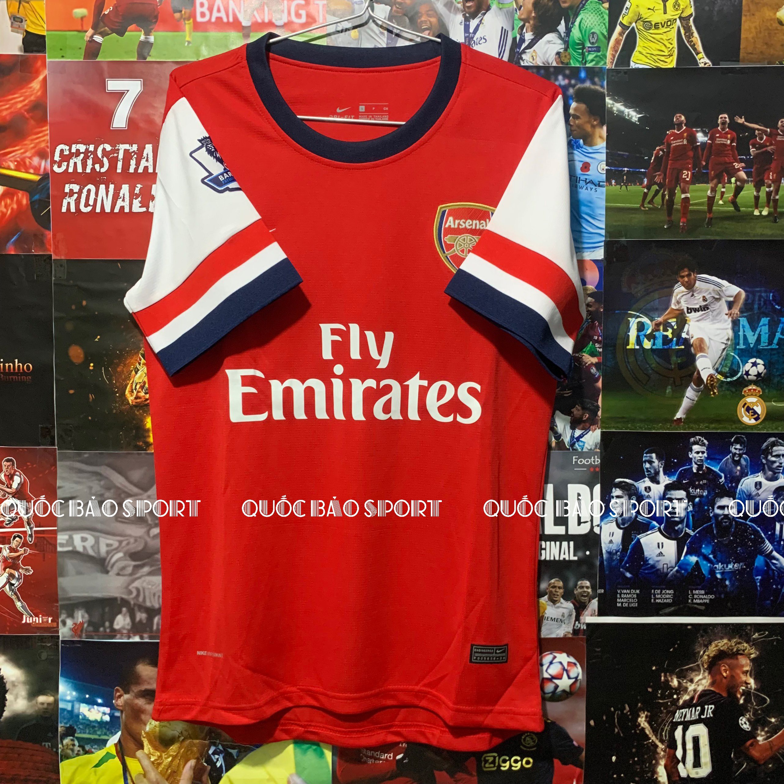 [VẢI THÁI] Bộ áo bóng đá Arsenal mùa giải 2014[Body Form]