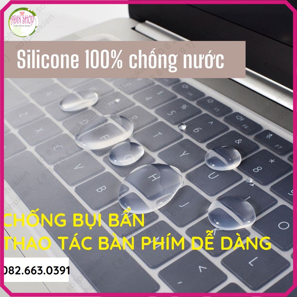 Miếng phủ bàn phím laptop, pc 11, 12, 13 , 14, 15'' , 16, 17 inch Silicon bảo vệ chống bụi, nước