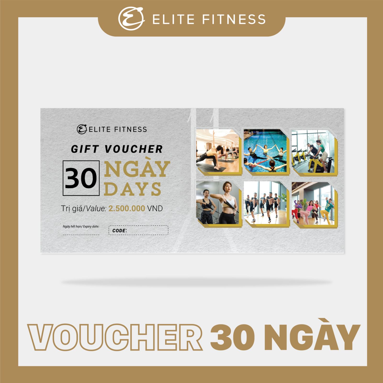 [HÀ NỘI-LONG BIÊN] E-voucher Elite Fitness - 30 ngày tập luyện không giới hạn