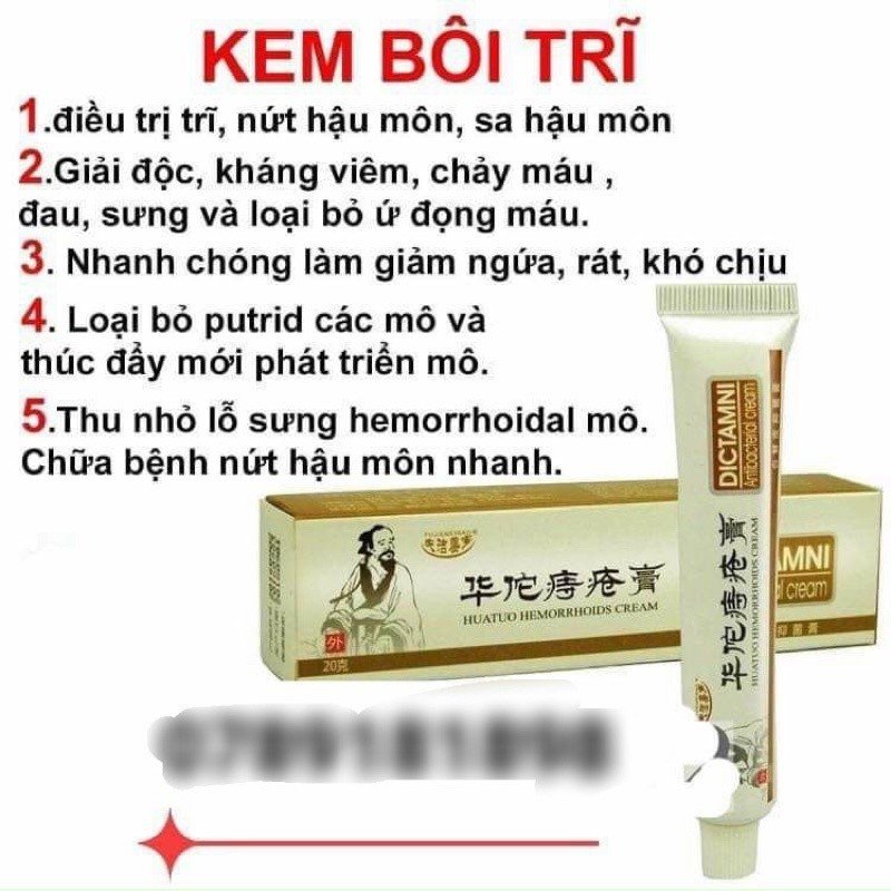 Combo 10 tuýp kem bôi trĩ dictamni nứt nẻ hâu môn 20gr