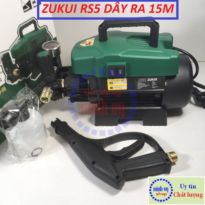 Máy rửa xe,rửa điều hòa,máy lạnh chỉnh áp zukui rs5- 2600w dây xịt 15m