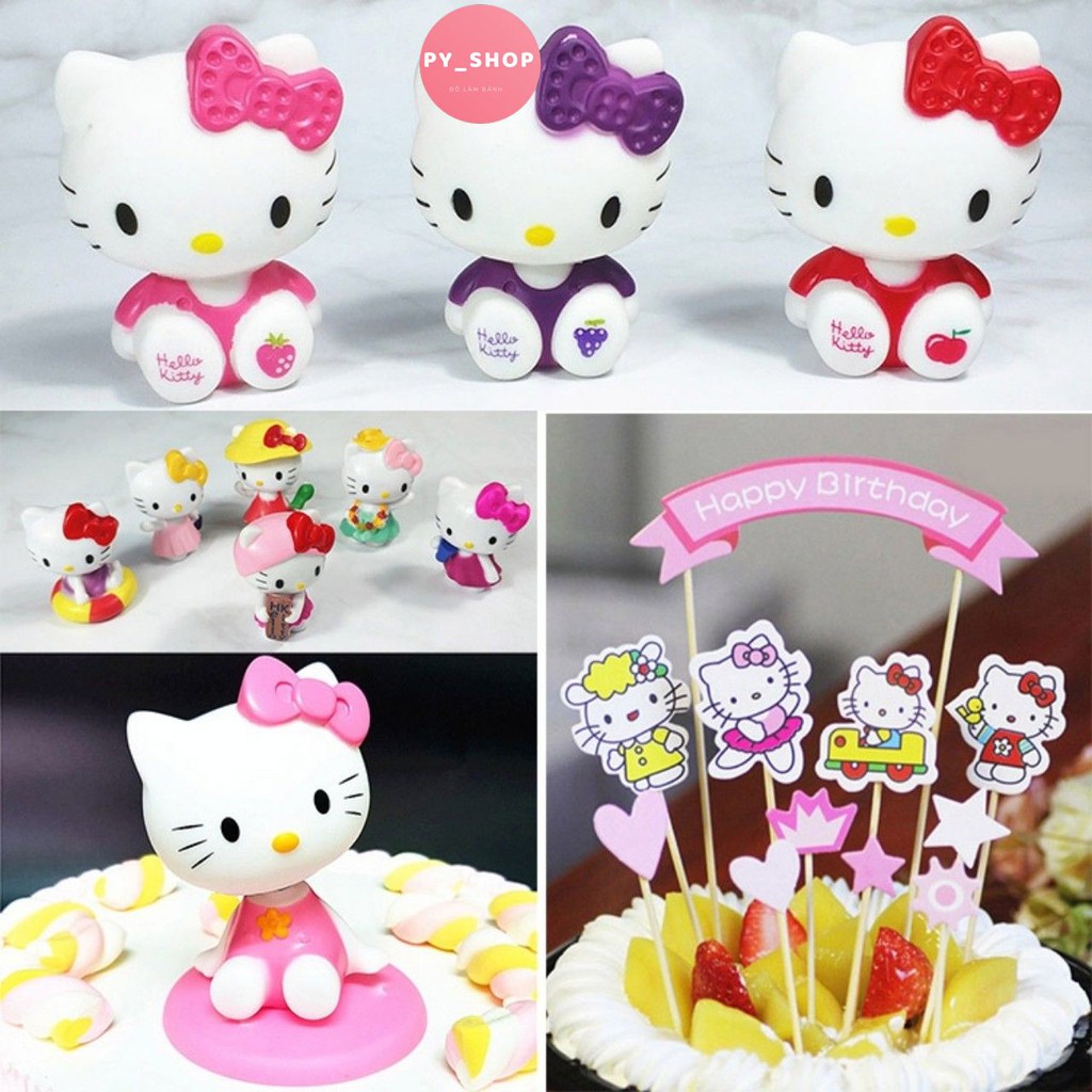 Mèo kitty tramg trí bánh kem , đồ chơi cho bé