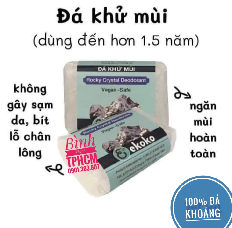 EKOKO- đá phèn khử mùi nôi nách, hôi chân, đá khoáng khữ mùi