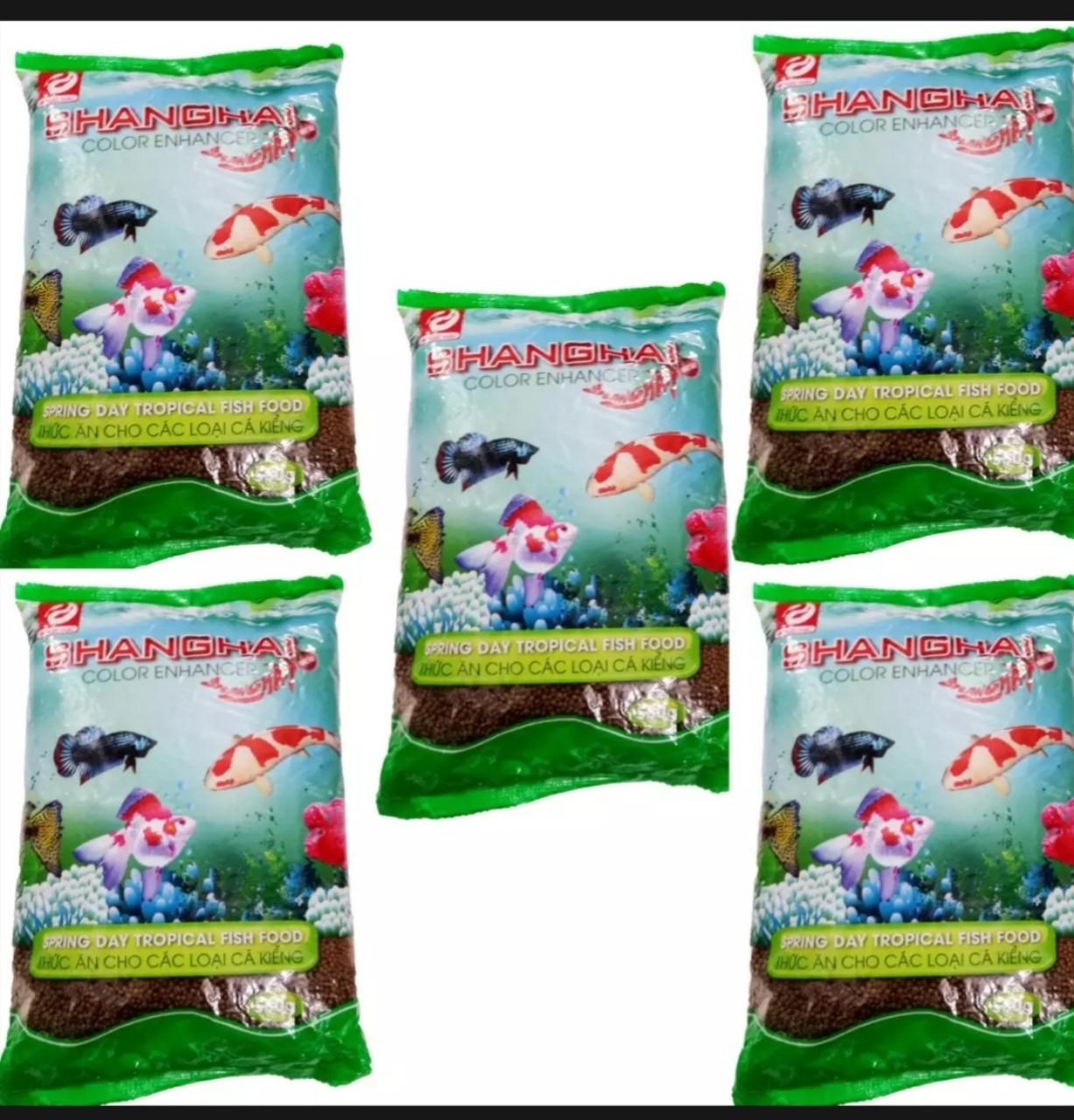 Combo 5 bịch thức ăn cá shanghai 500g viên vừa - cám cá cảnh